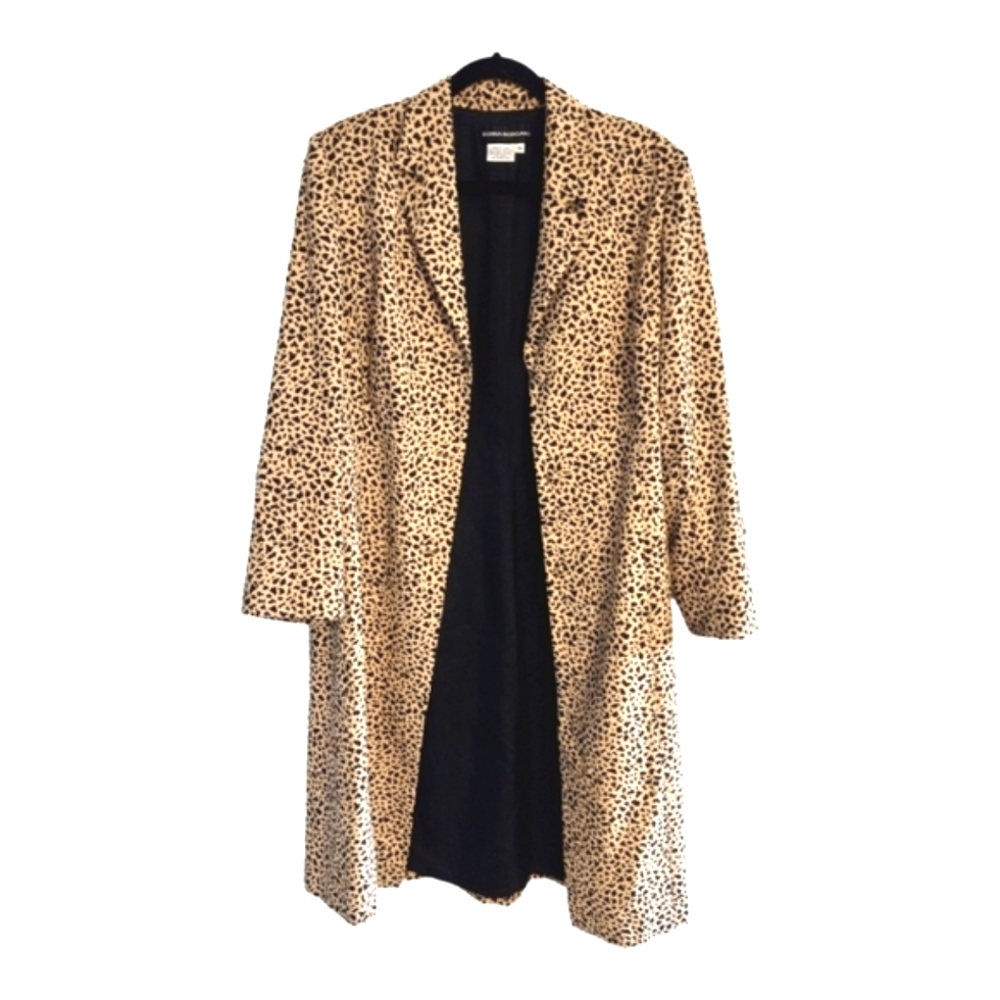 Donna Morgan Long Knee-length Animal/abstract print Coat Sz 16